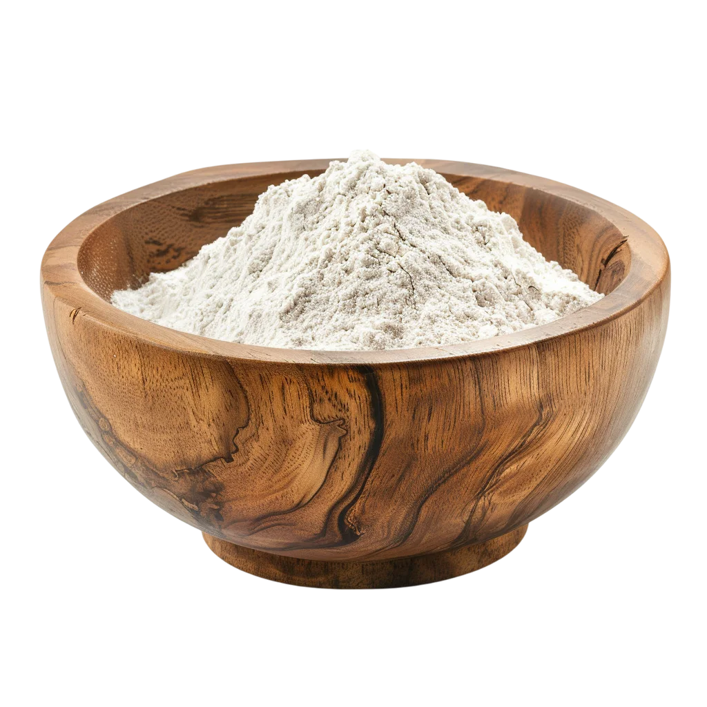 White Flour in a Wooden Bowl Free PNG