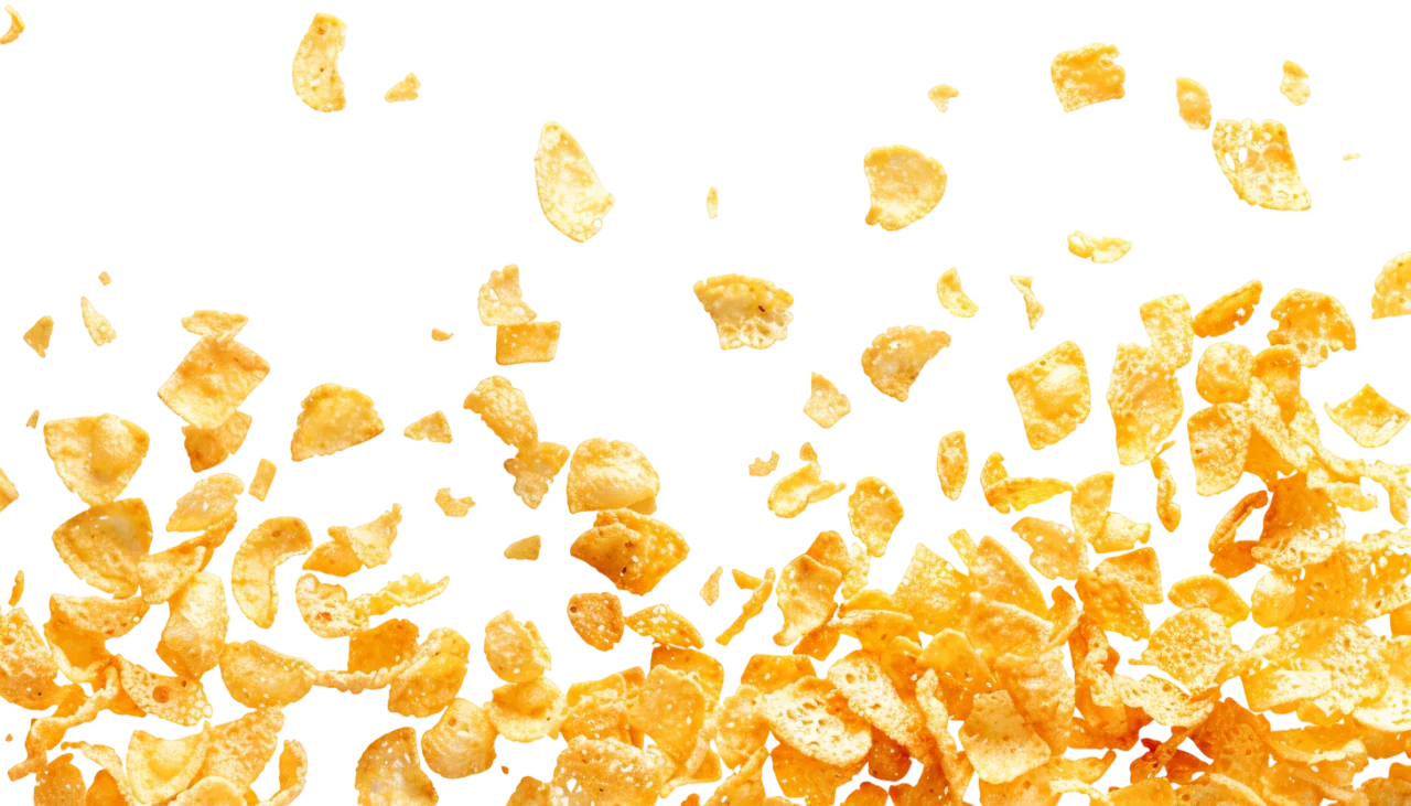 Golden Corn Flakes Scattering Upward - Free PNG