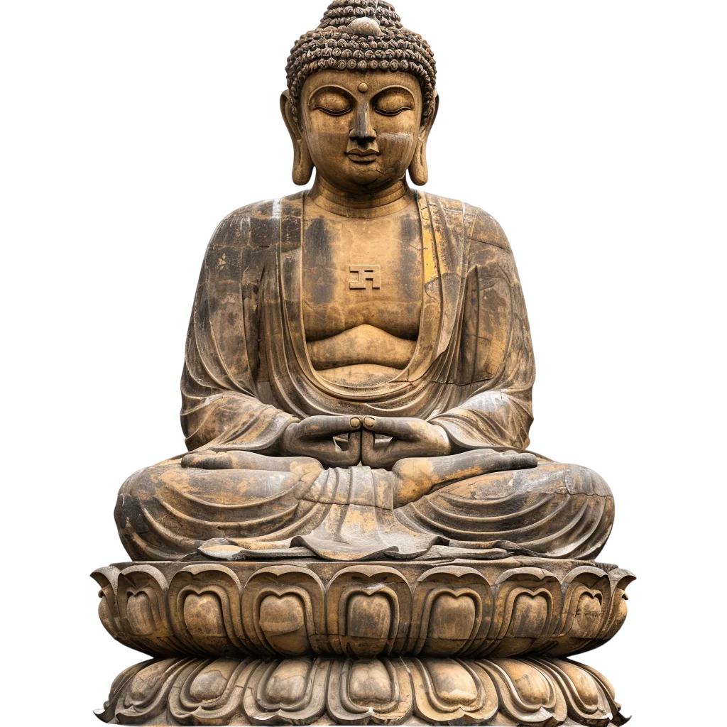 Seated Buddha Statue on Lotus Pedestal | Free PNG