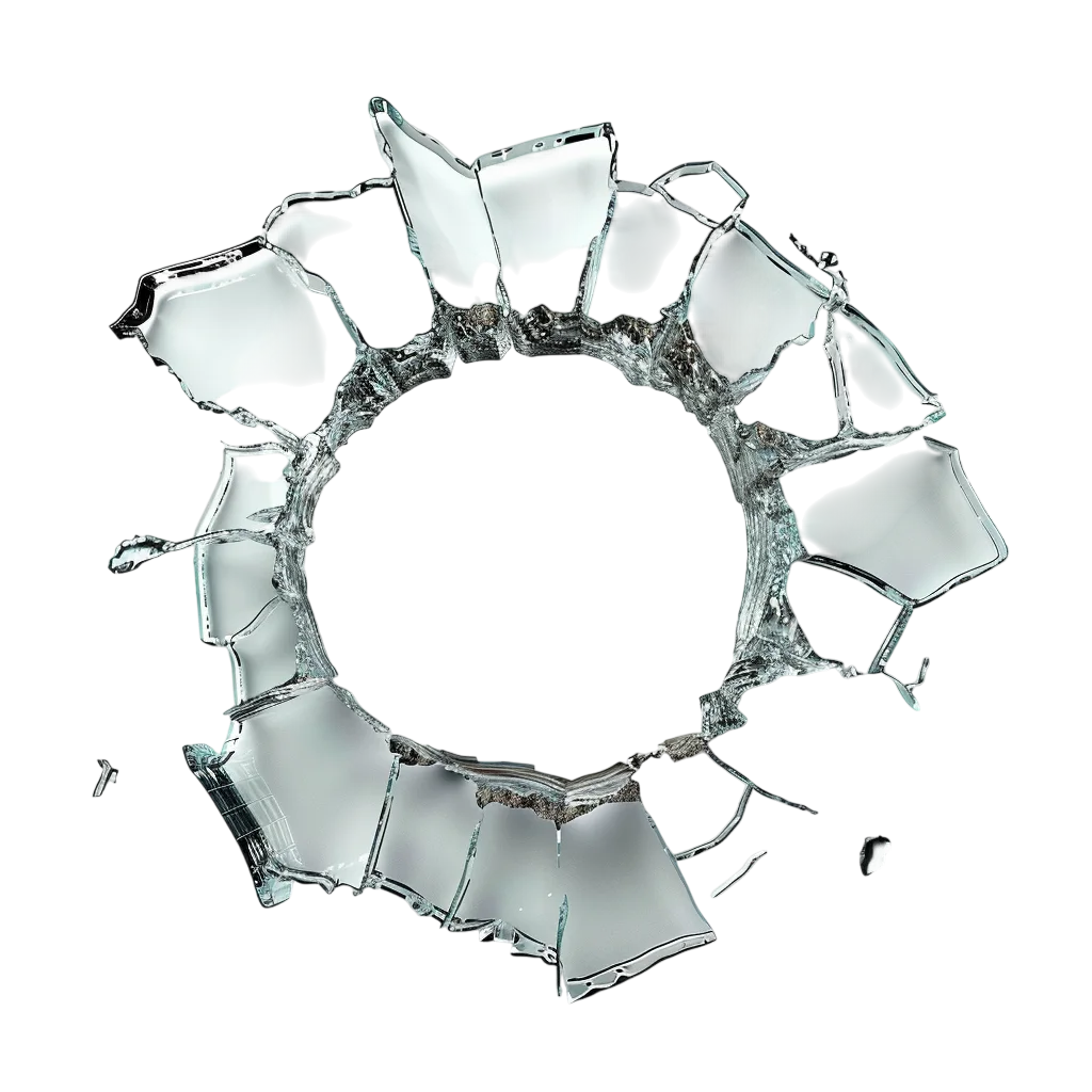 Shattered Glass Circular Impact Hole Free PNG