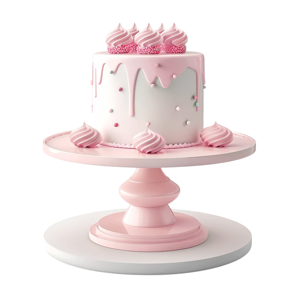 Pastel Pink Drip Cake on a Pedestal - Free PNG