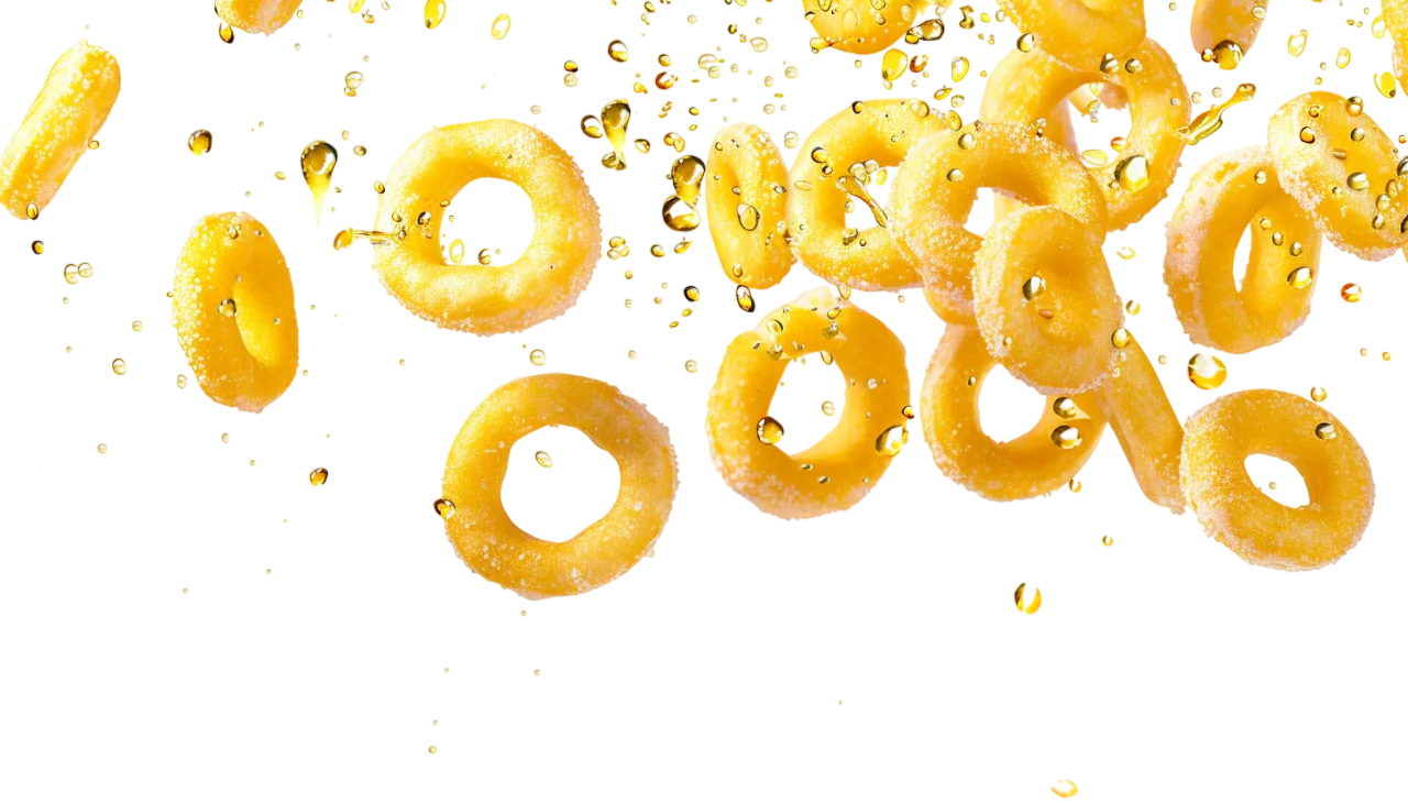 Golden Ring-Shaped Pieces with Droplets Free PNG