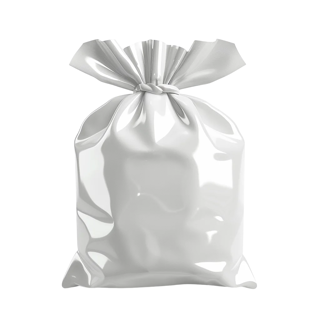 Glossy White Tied Plastic Bag Free PNG