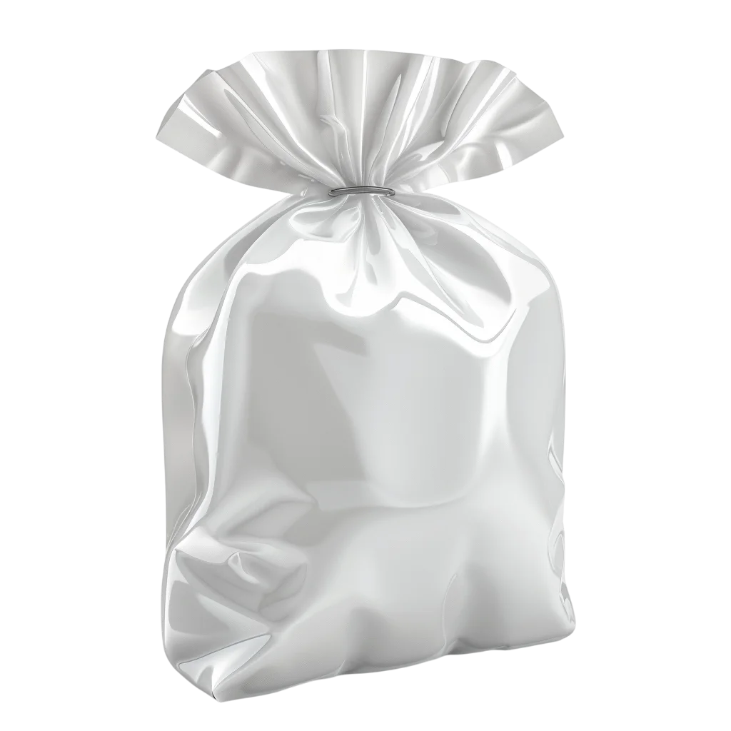 Glossy White Tied Plastic Bag Free PNG