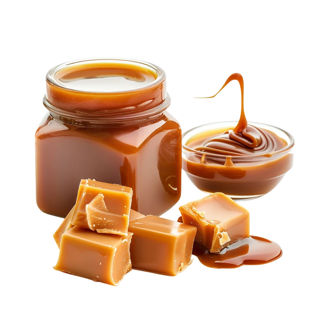 Caramel Sauce, Swirls and Candy Pieces – Free PNG