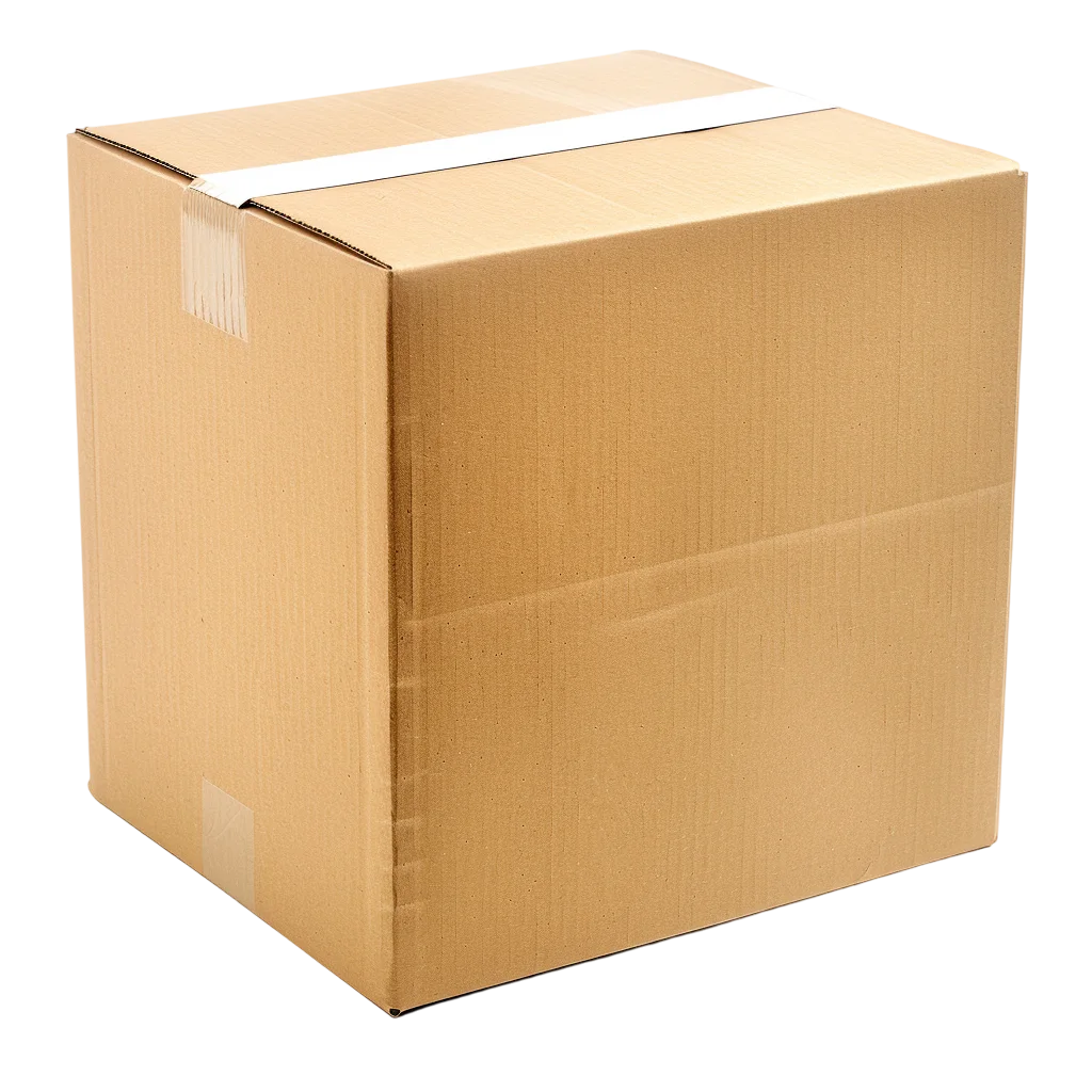 Sealed Brown Cardboard Shipping Box Free PNG