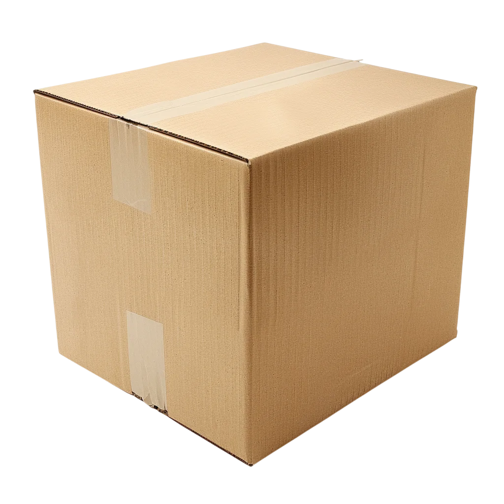 Sealed Brown Cardboard Shipping Box Free PNG