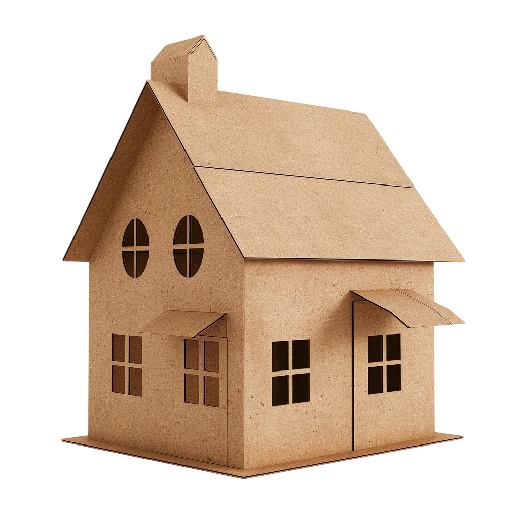 Cardboard Miniature House Model Free PNG
