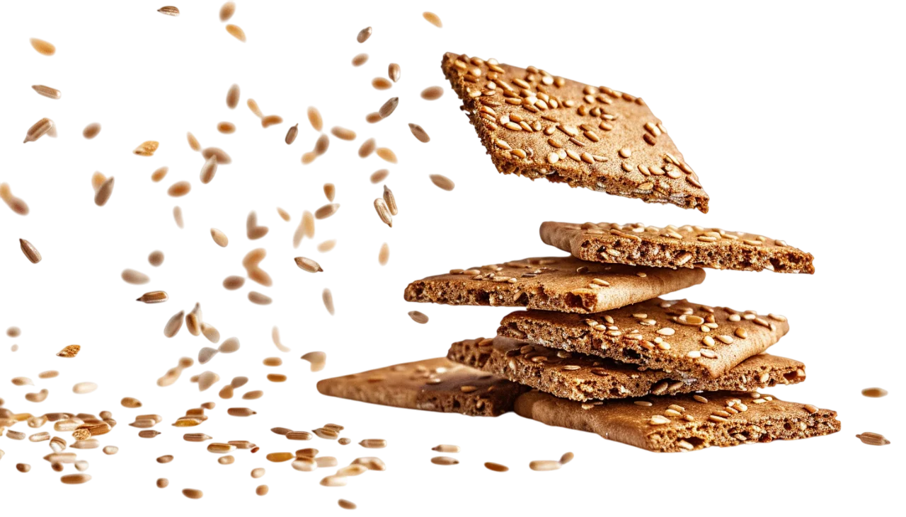 Seeded Crispbread Crackers with Scattered Seeds | Free PNG