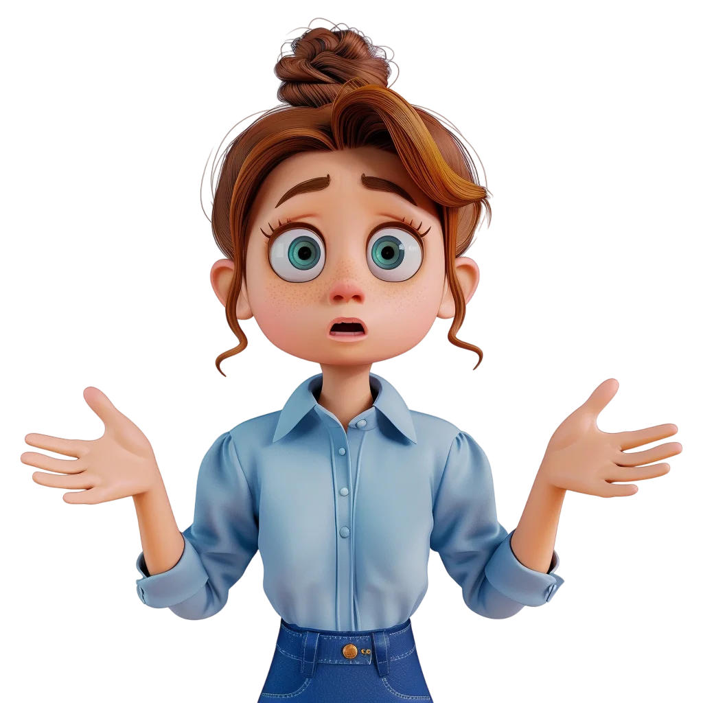 Confused Cartoon Woman Shrugging Free PNG