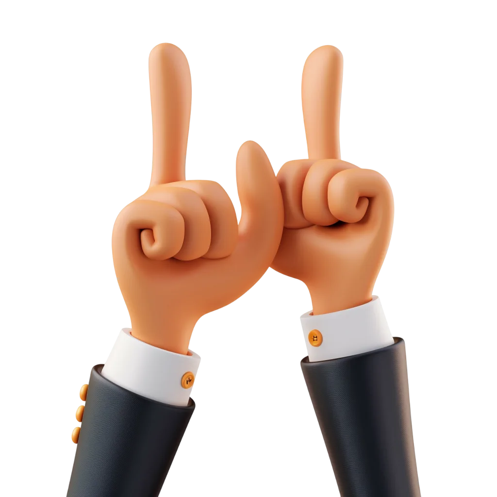 Two Stylized Hands with Raised Fingers Free PNG