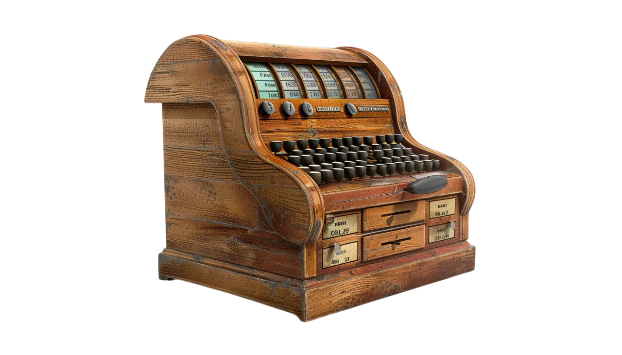 Antique Wooden Cash Register Free PNG