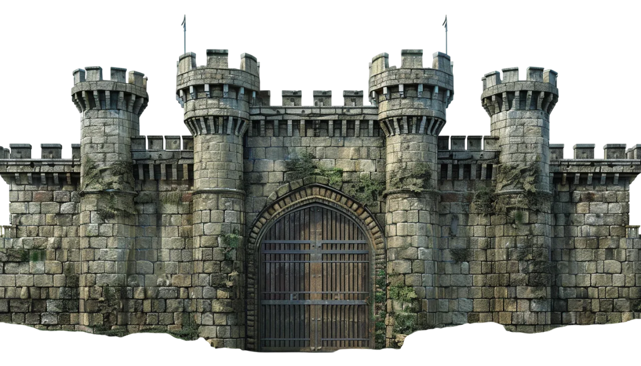 Medieval Stone Fortress Gate Free PNG