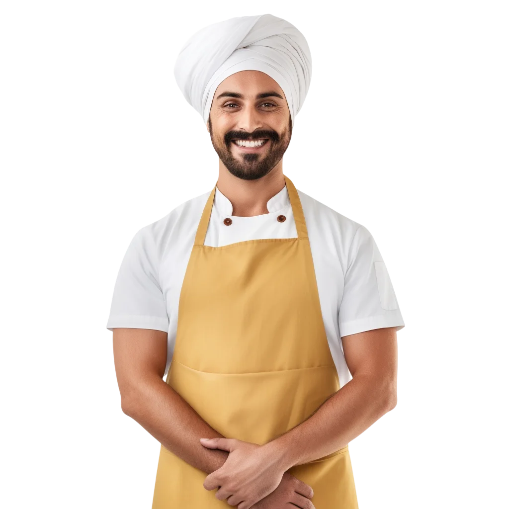 Smiling Chef in a Golden Apron Free PNG