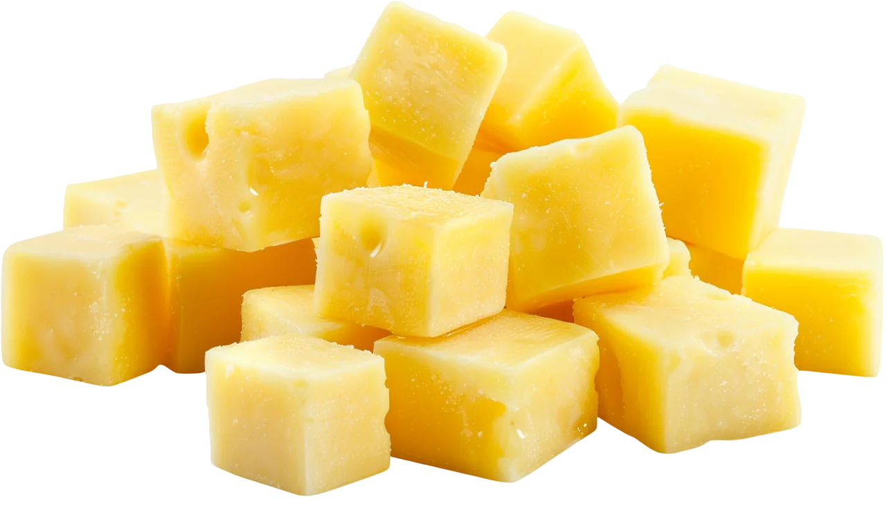 Pale Yellow Cheese Cubes Free PNG