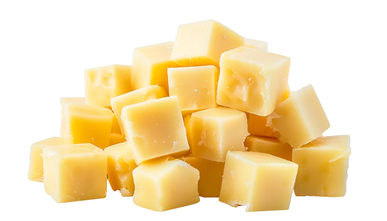 Pile of Golden Cheese Cubes Free PNG