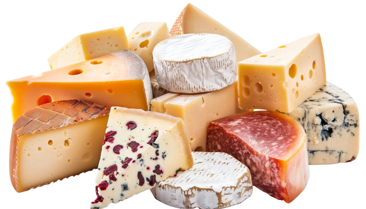 Assorted Cheeses and Salami Free PNG