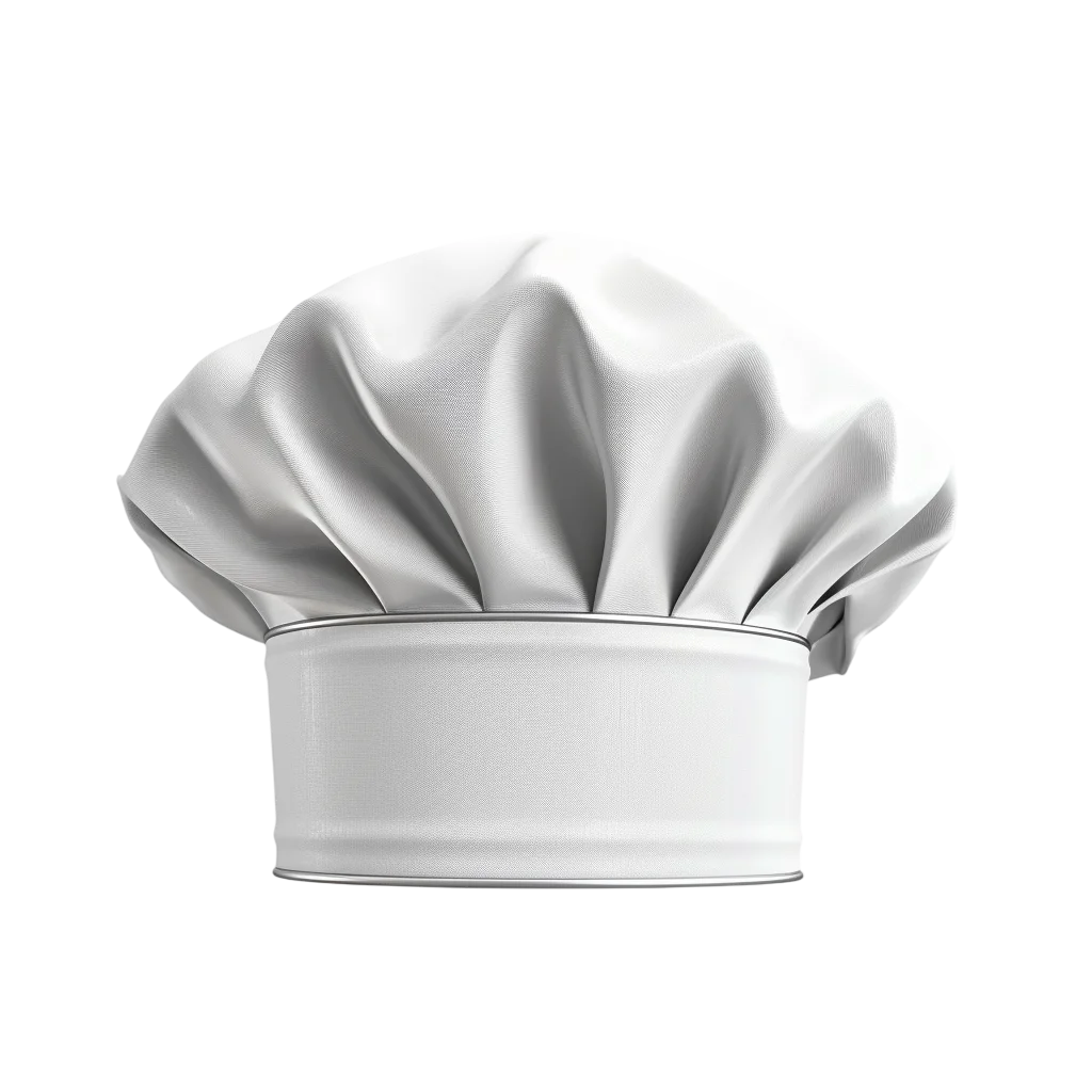 White Pleated Chef Hat Free PNG