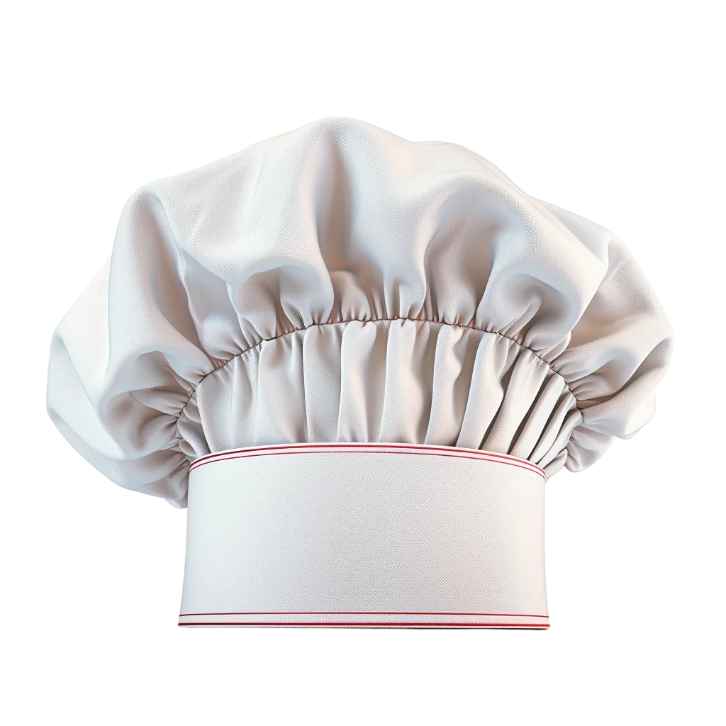 White Chef Hat with Red Trim Free PNG