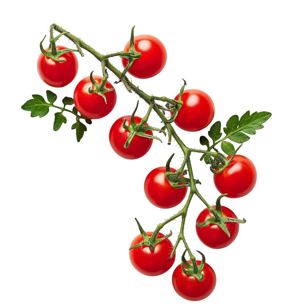 Red Cherry Tomatoes on the Vine Free PNG