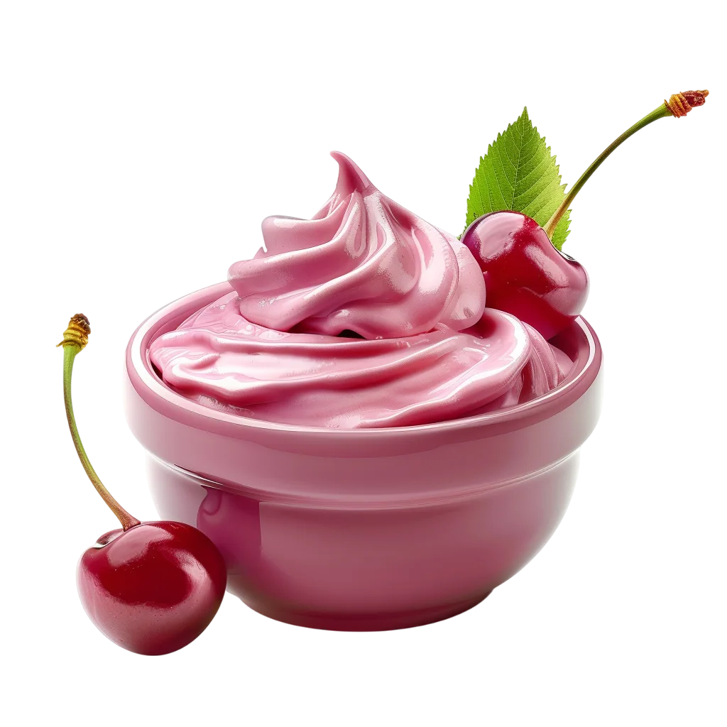 Pink Cherry Cream Dessert in a Cup – Free PNG