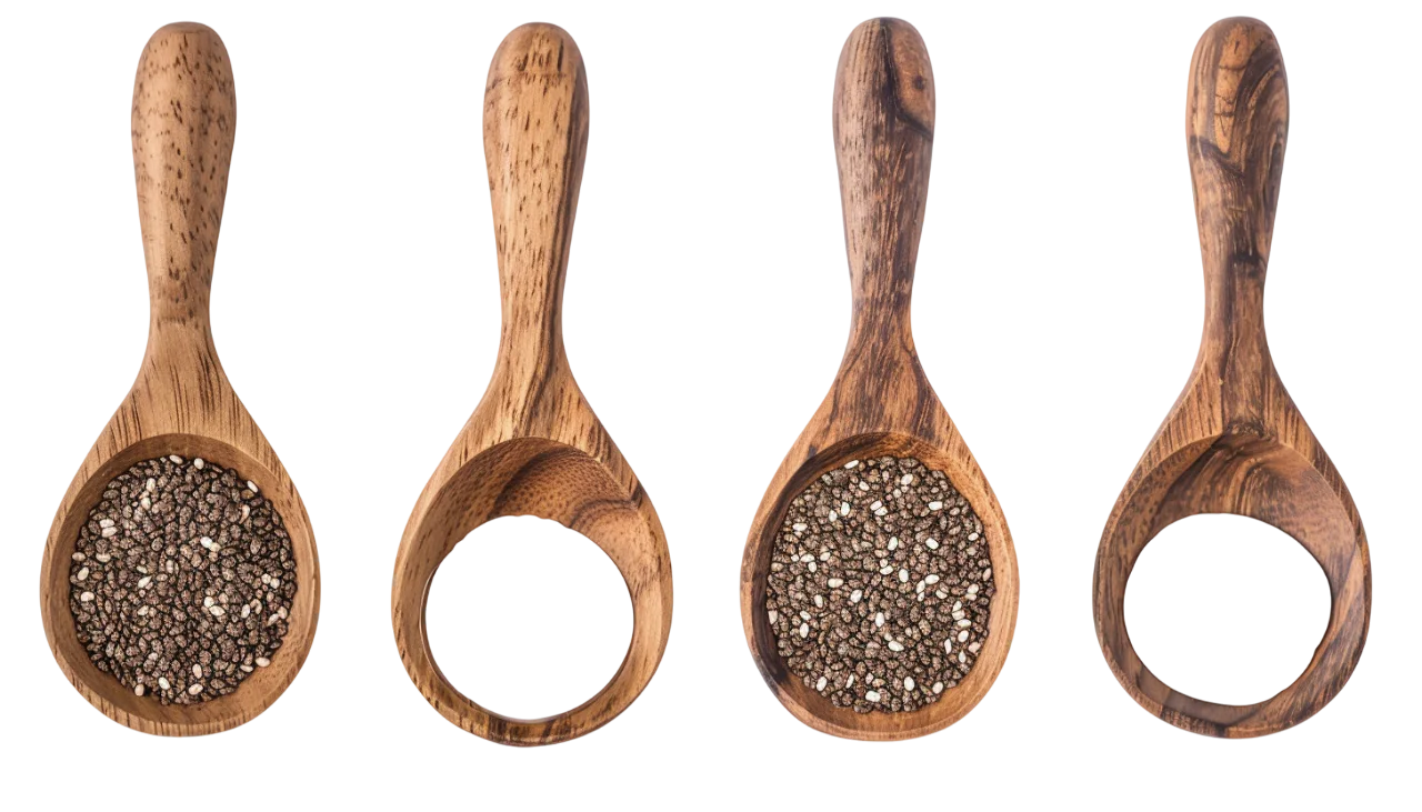 Wooden Spoons with Chia Seeds Free PNG