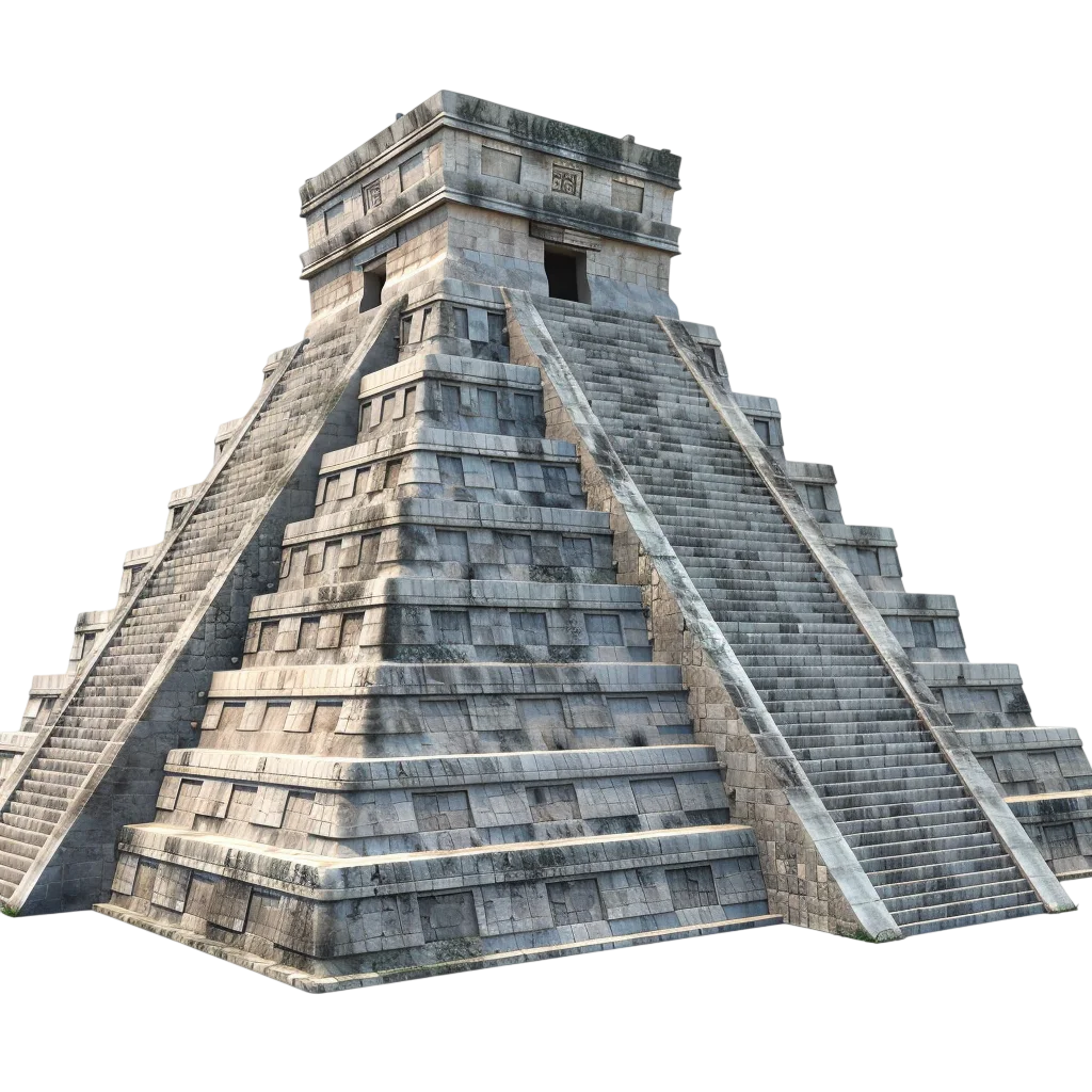 Ancient Mayan Step Pyramid Temple Free PNG