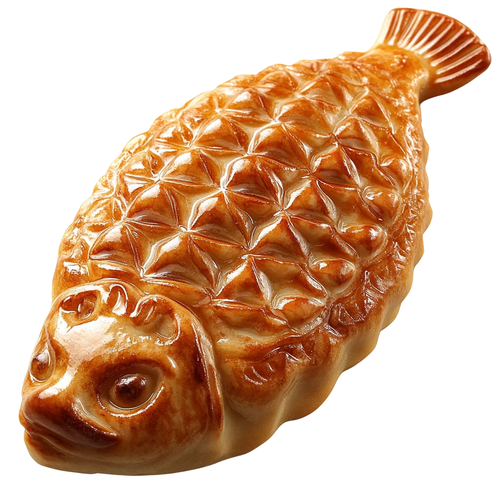 Golden Fish-Shaped Pastry Free PNG