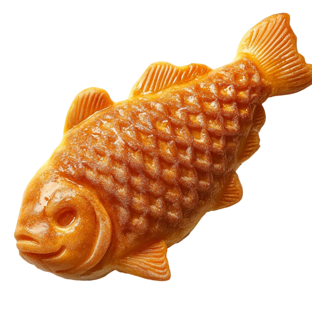 Golden Fish-Shaped Taiyaki Pastry Free PNG