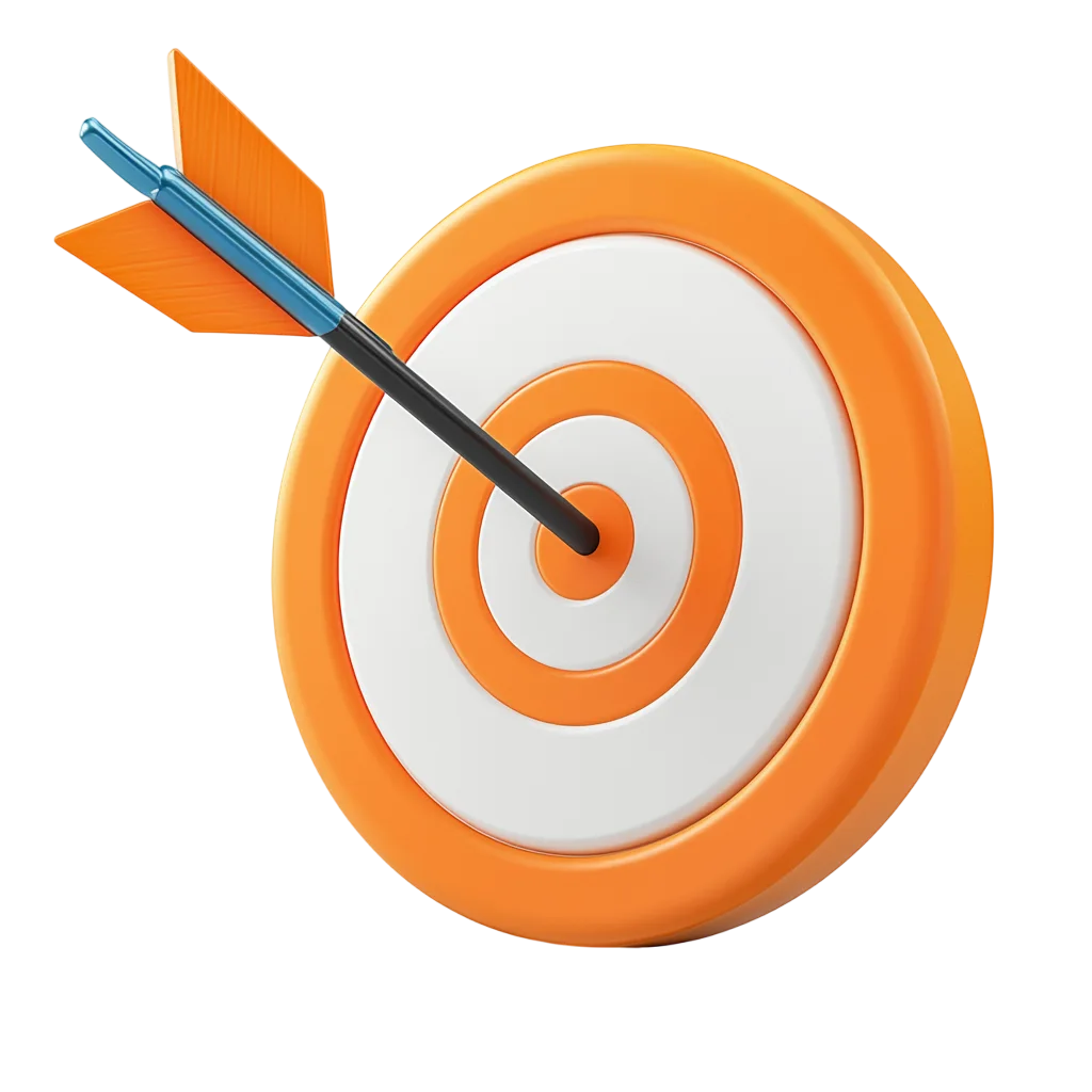 Orange Bullseye with Arrow in Center | Free PNG