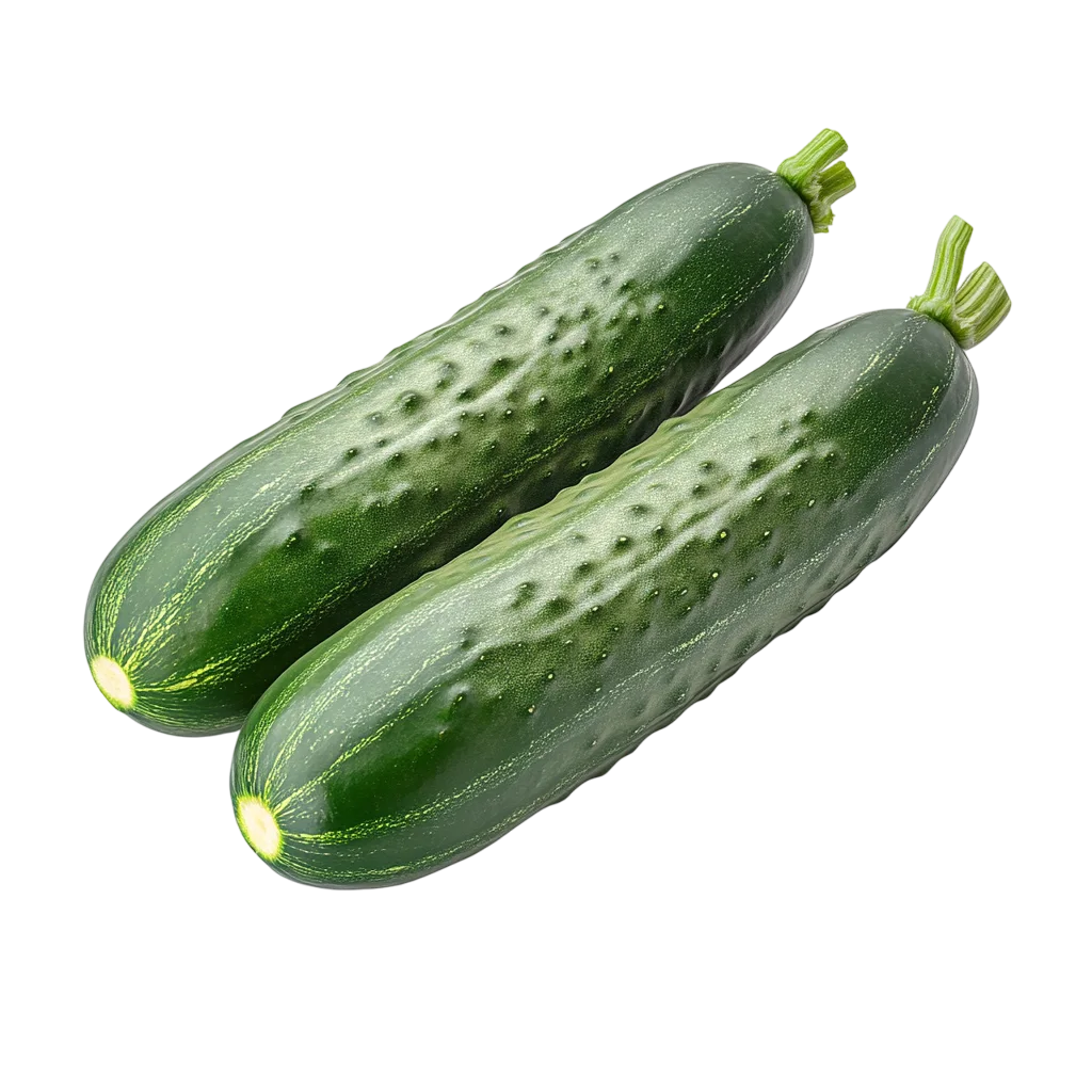Fresh Green Cucumbers Pair Isolated PNG