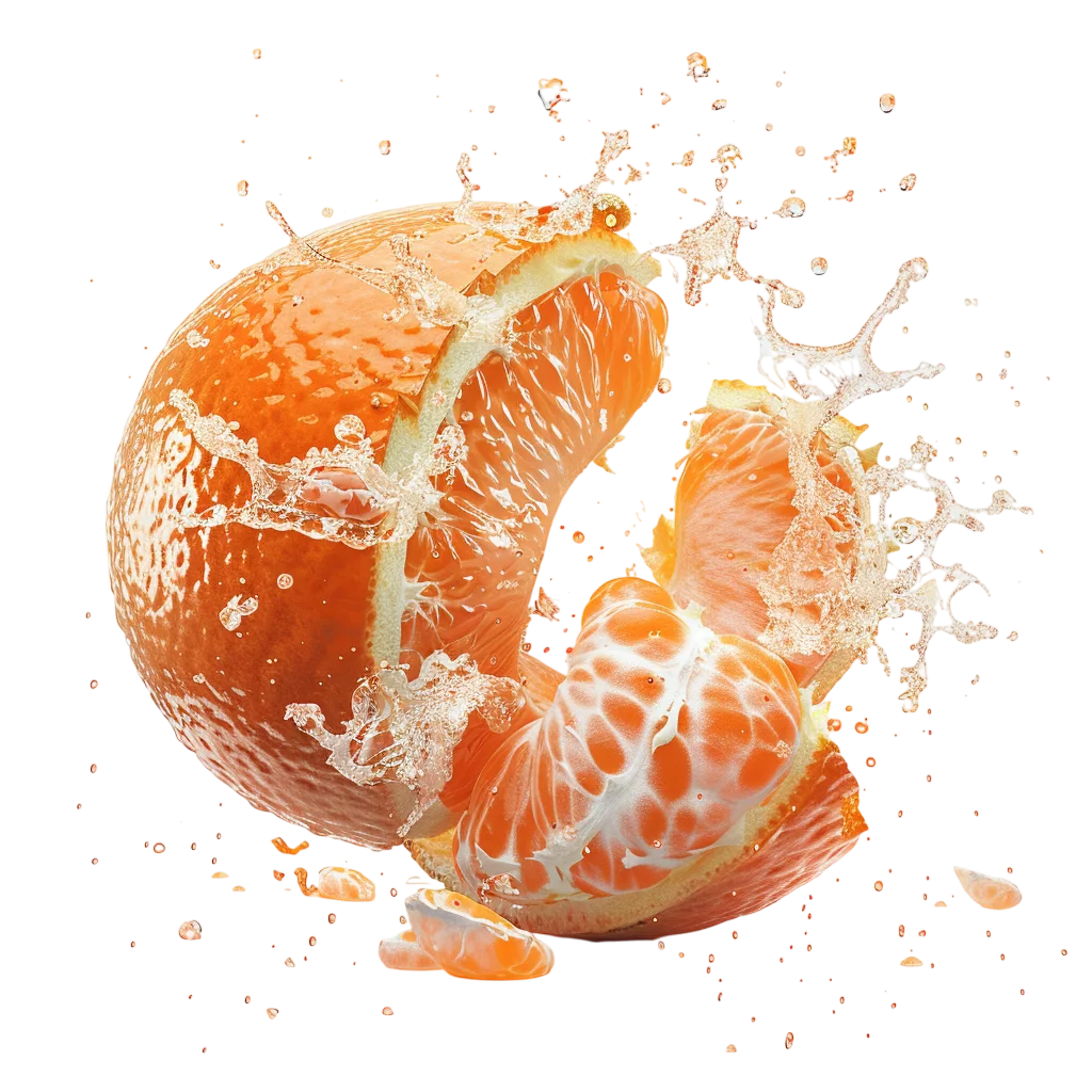 Fresh Juicy Orange Slices Juice Splash PNG
