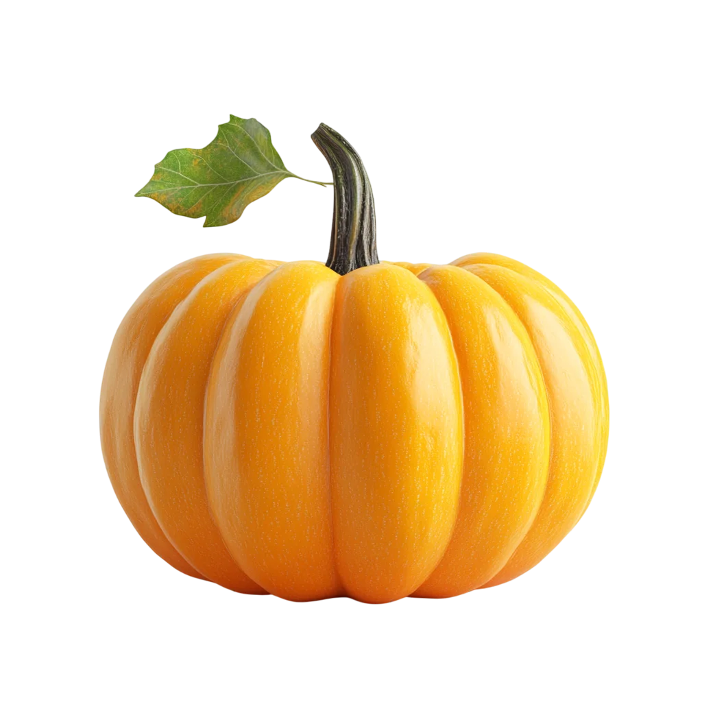 Fresh Whole Orange Pumpkin Gourd Single PNG