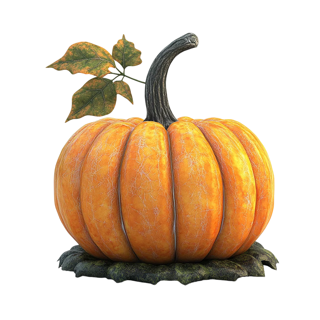 Fresh Whole Orange Pumpkin Gourds Pair PNG