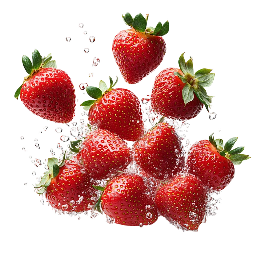 Fresh Red Strawberry Pile Arrangement PNG