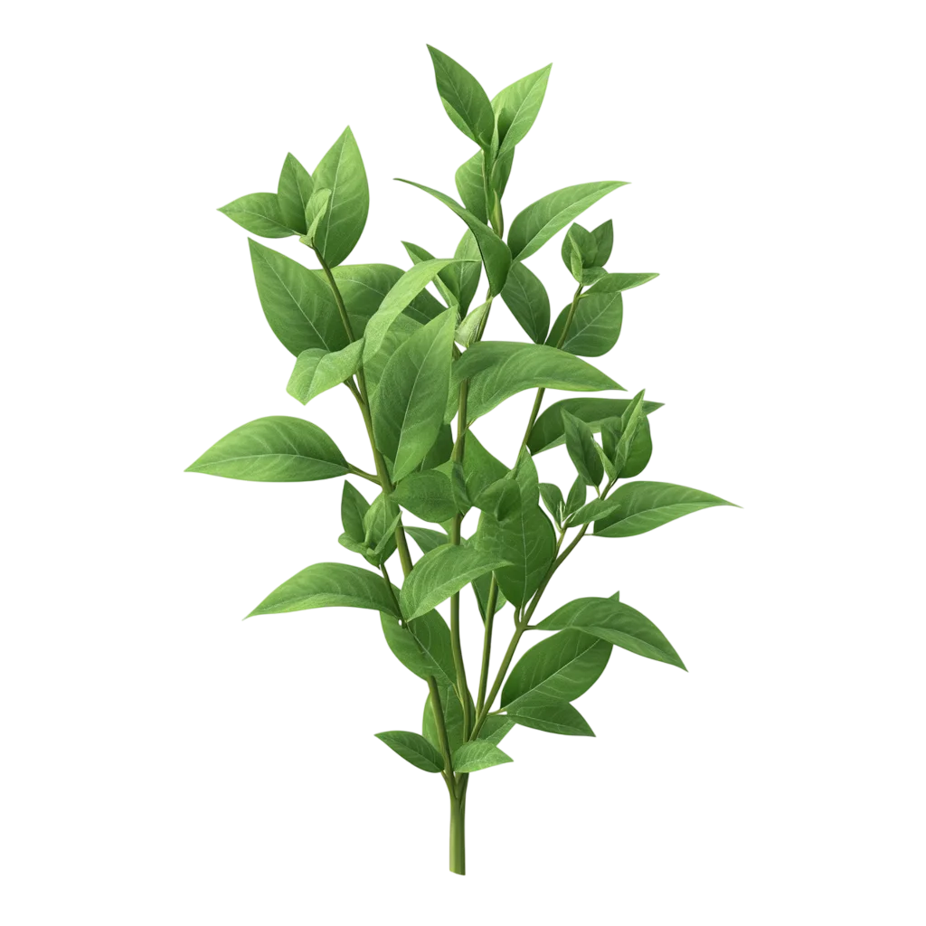 Fresh Green Leafy Shrub Branch Medium PNG