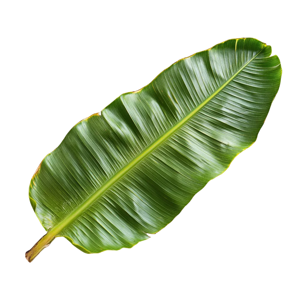 Fresh Green Banana Leaf Single Cutout PNG