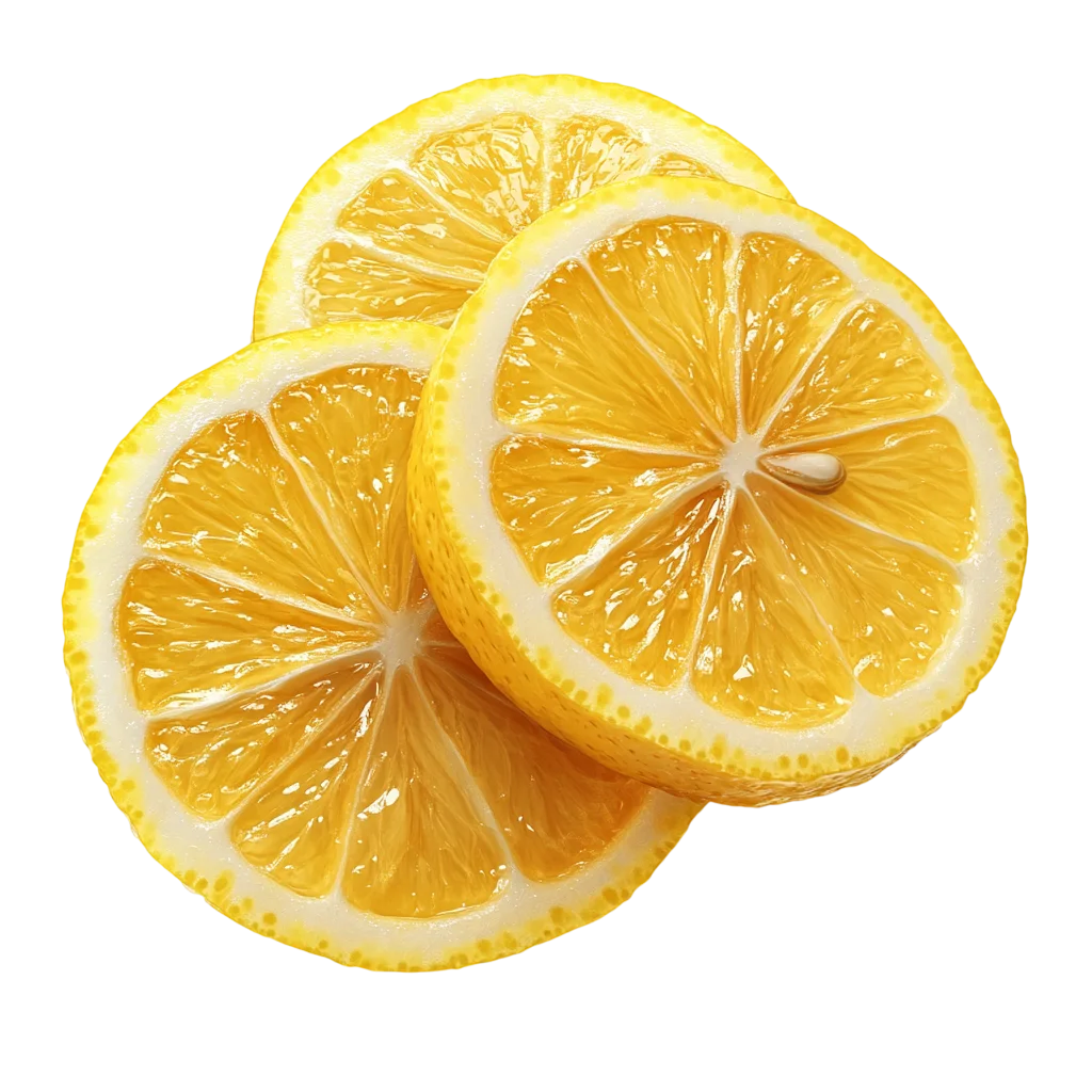 Fresh Yellow Lemon Slices Group Free PNG