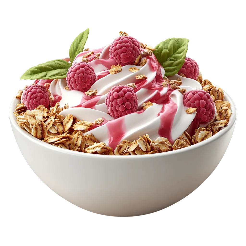Fresh Berry Yogurt Granola Bowl Breakfast Free PNG