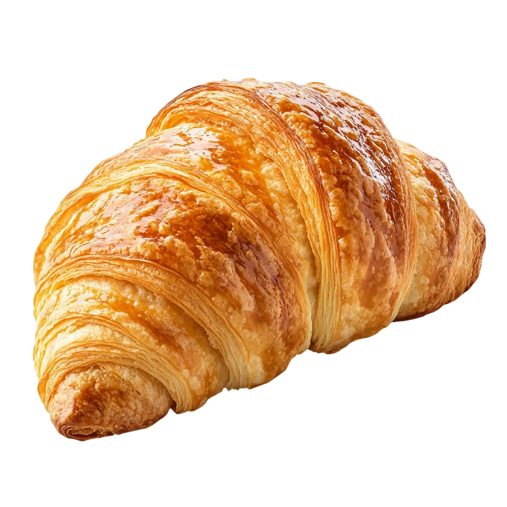 Fresh Golden Baked Croissant Close Up PNG