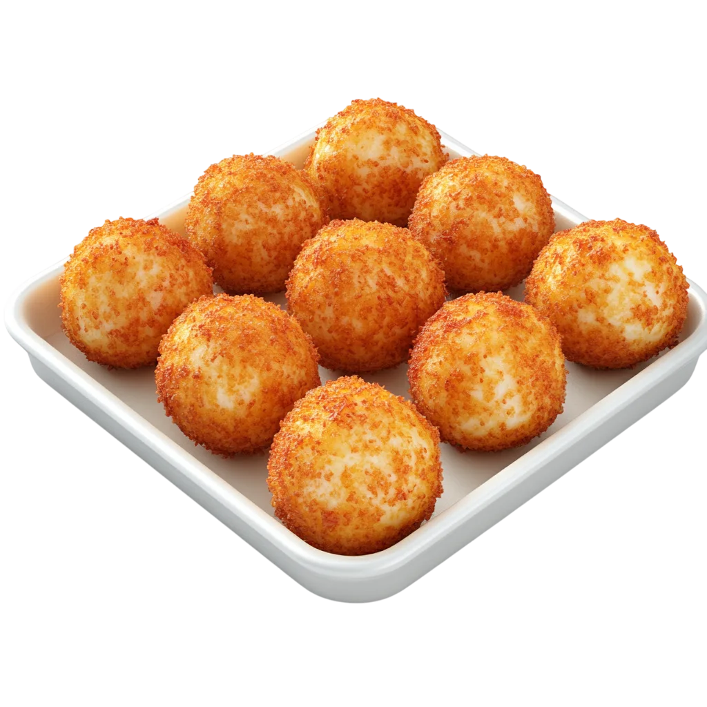 Crispy Potato Balls White Tray Snack PNG