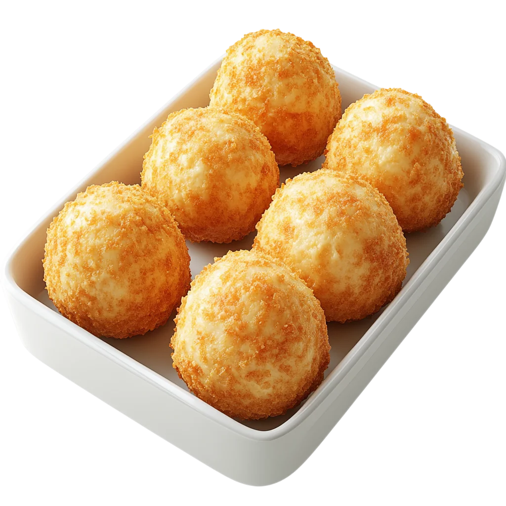 Crispy Baked Potato Balls White Tray PNG