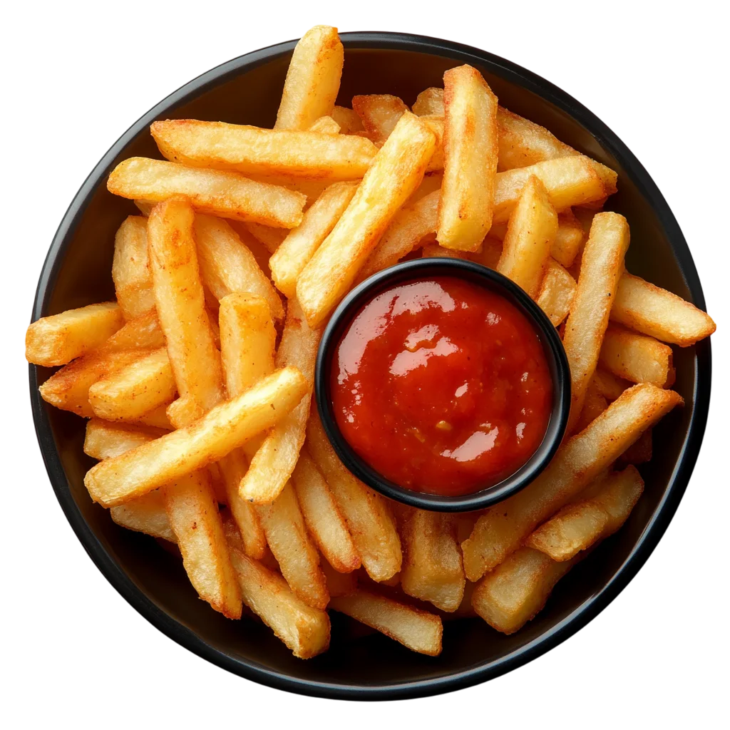 Crispy French Fries Bowl With Ketchup PNG