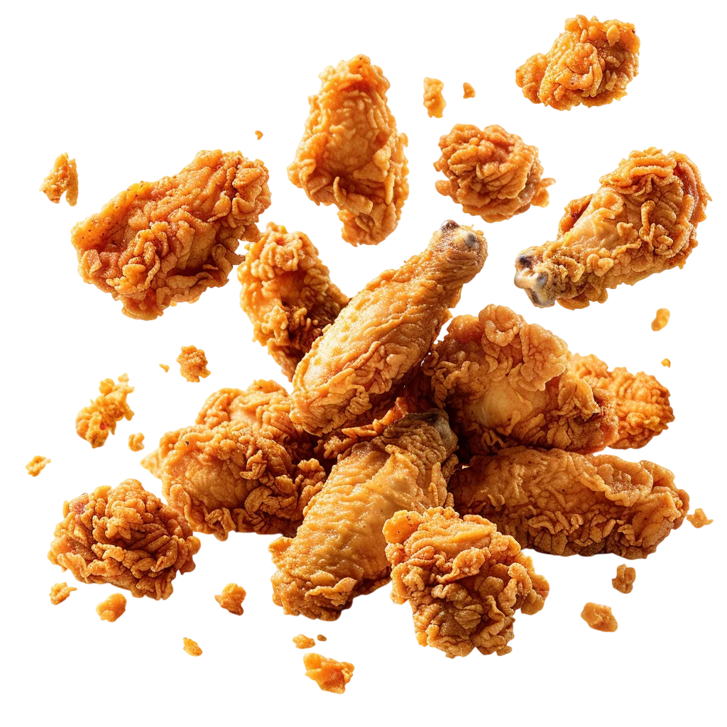 Scattered Crispy Fried Chicken Wings PNG