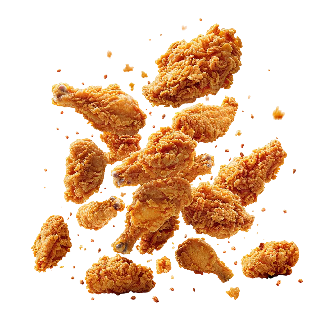Scattered Crispy Chicken Popcorn Bites PNG