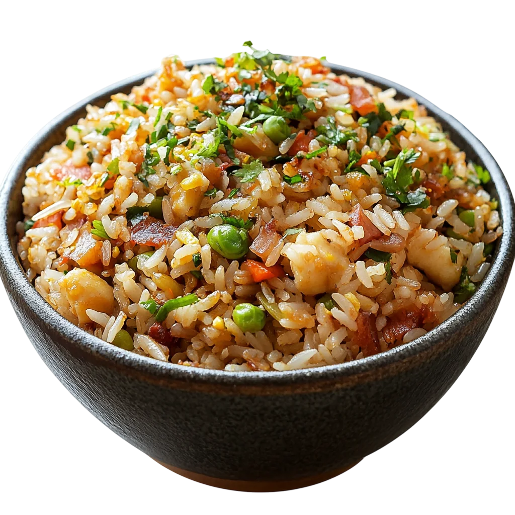 Savory Fried Rice Bowl With Peas PNG
