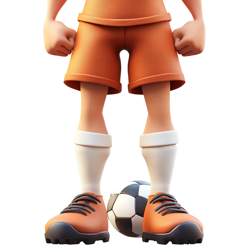Soccer Player Standing With Ball Foot PNG