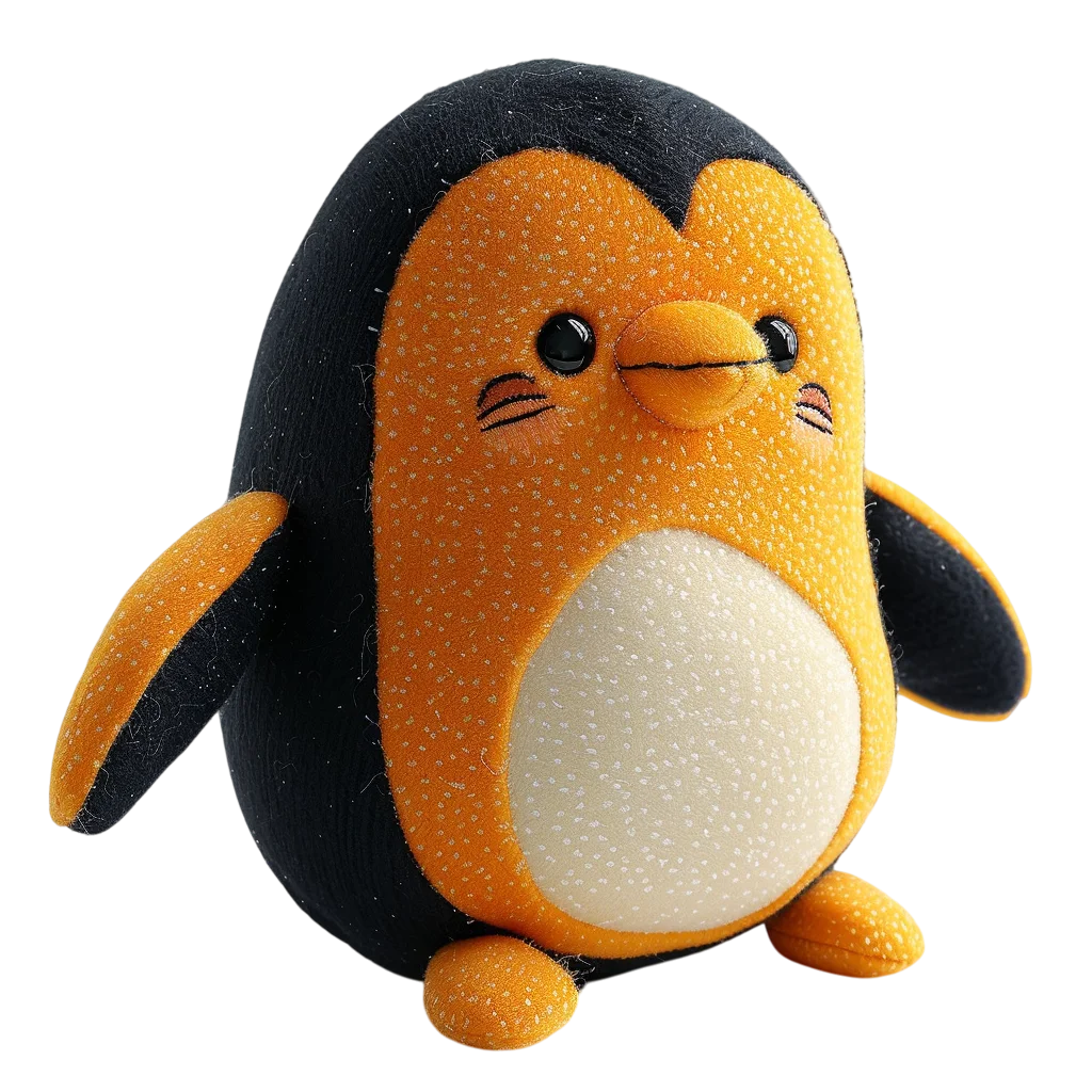 Cute Stuffed Penguin Toy Yellow Belly PNG