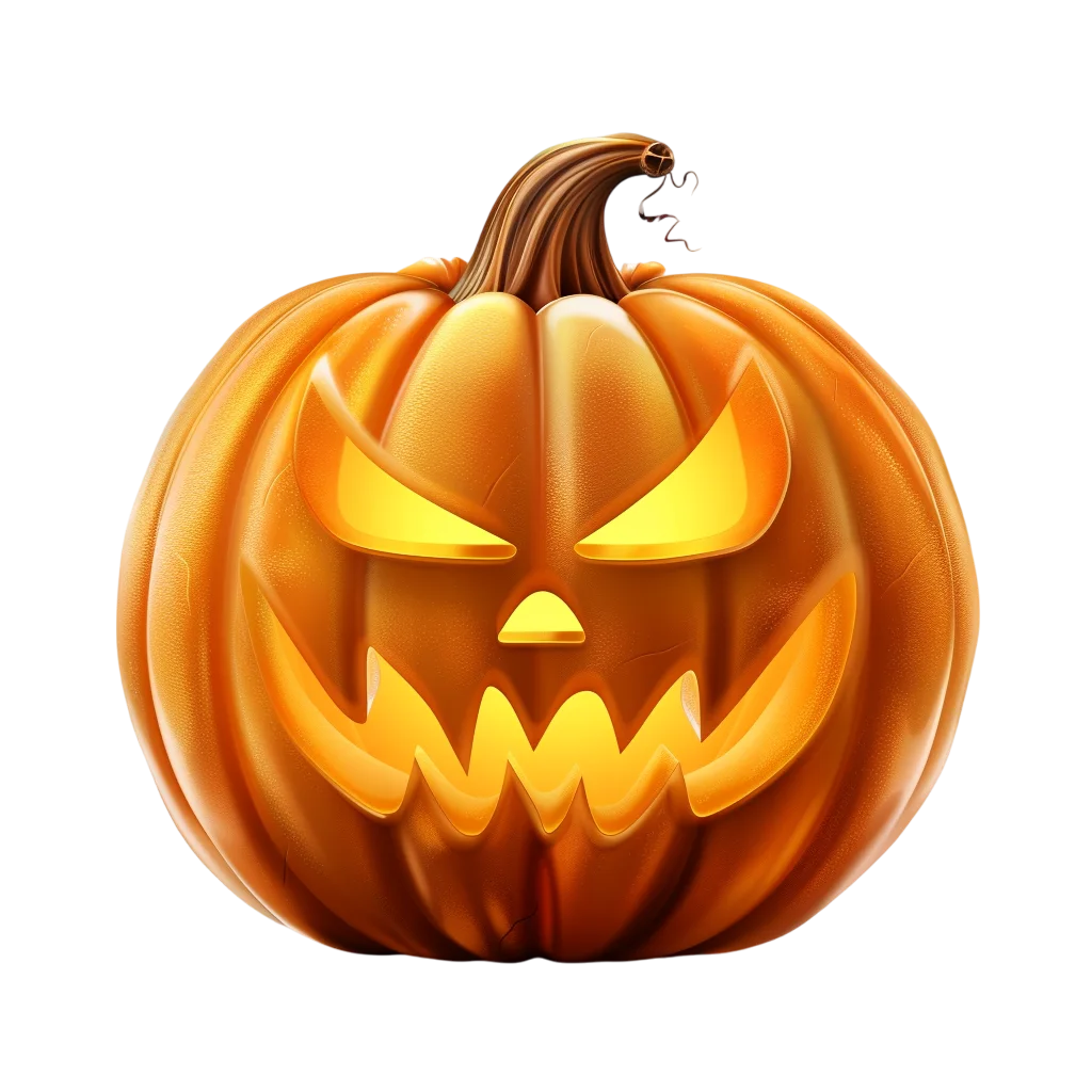 Scary Glowing Halloween Pumpkin Lamp PNG