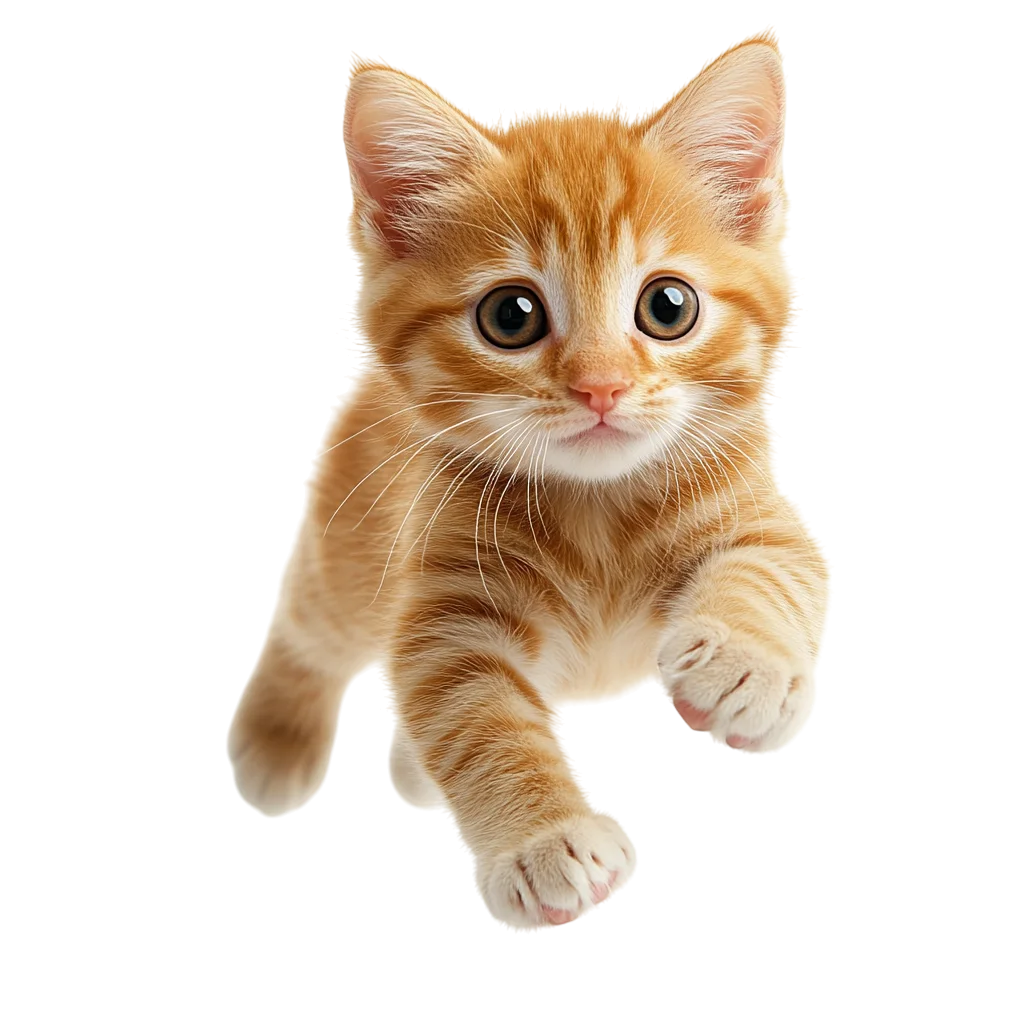 Cute Playful Ginger Orange Kitten PNG